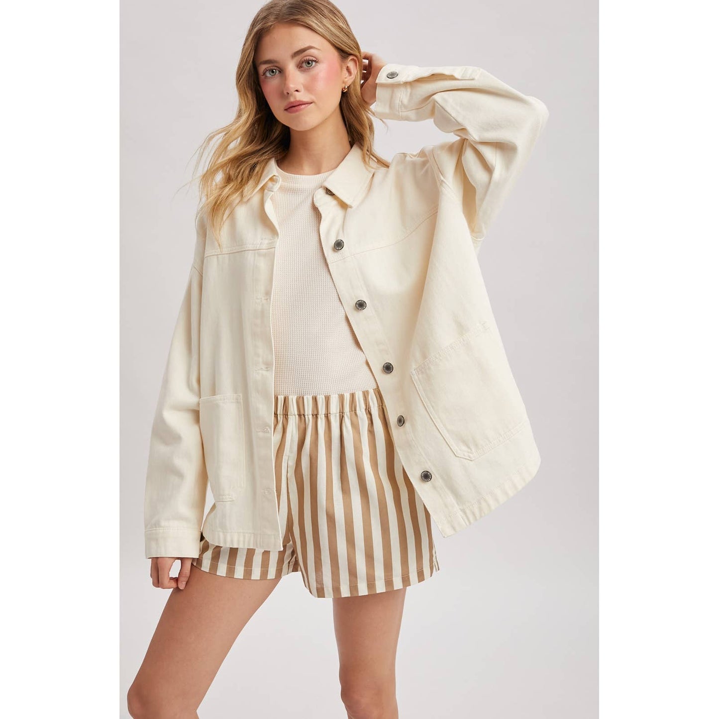 Oversized Utility Denim Shirt Jacket