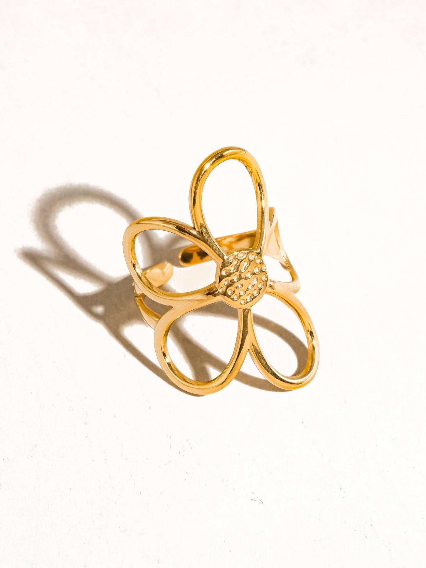 Isolde 18K Gold Non-Tarnish Large Floral Ring