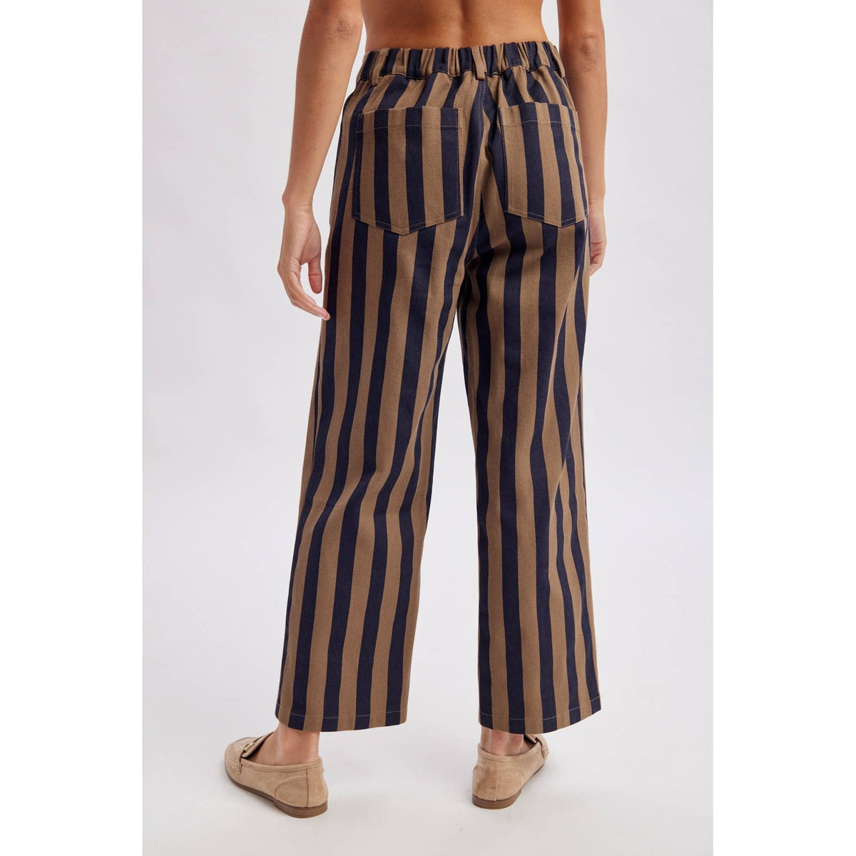 Vertical Stripe Wide Leg Pants