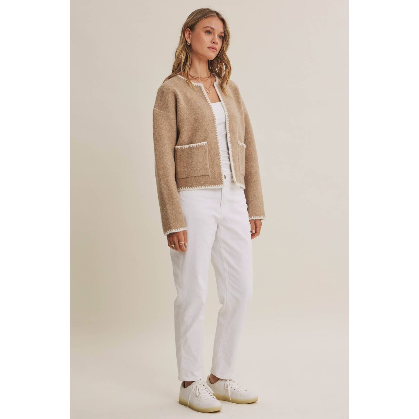 Soft Brush Wool Blend Cardigan