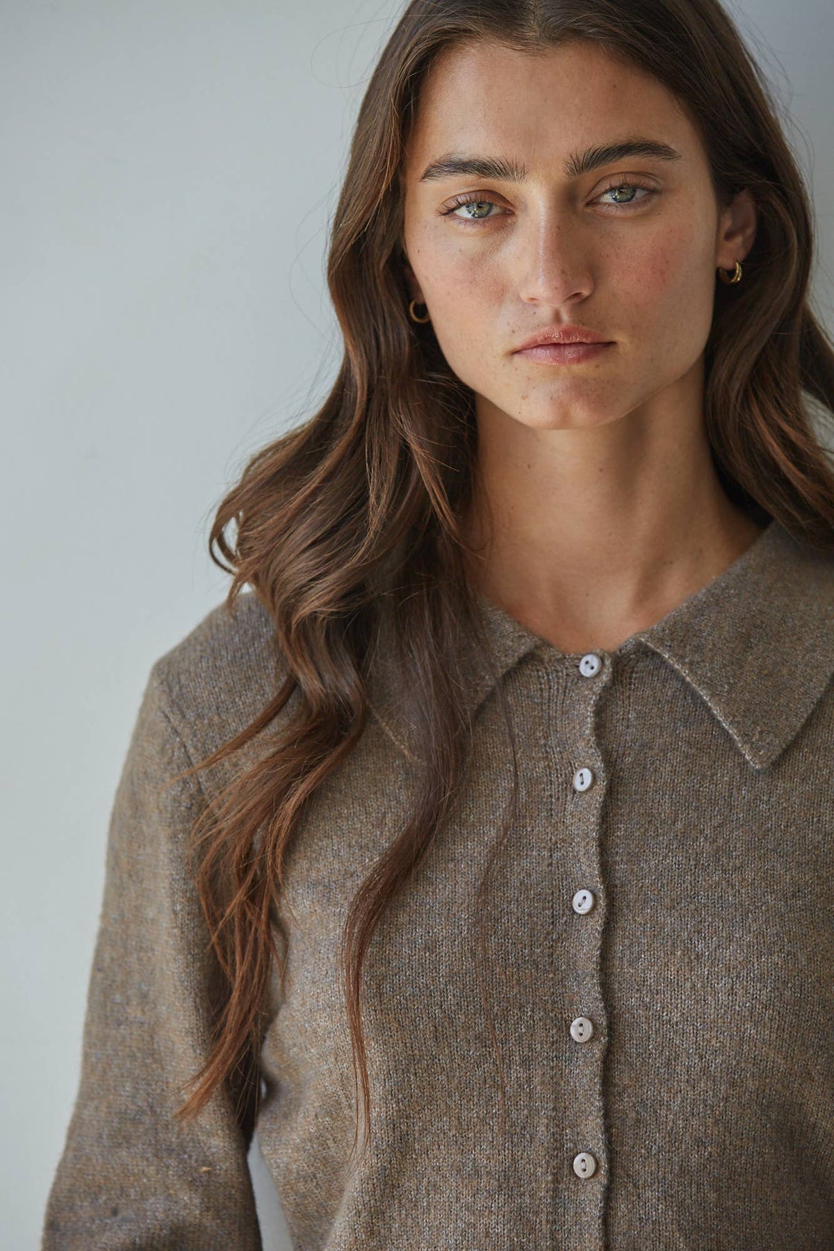 Button Down Collared Sweater Cardigan