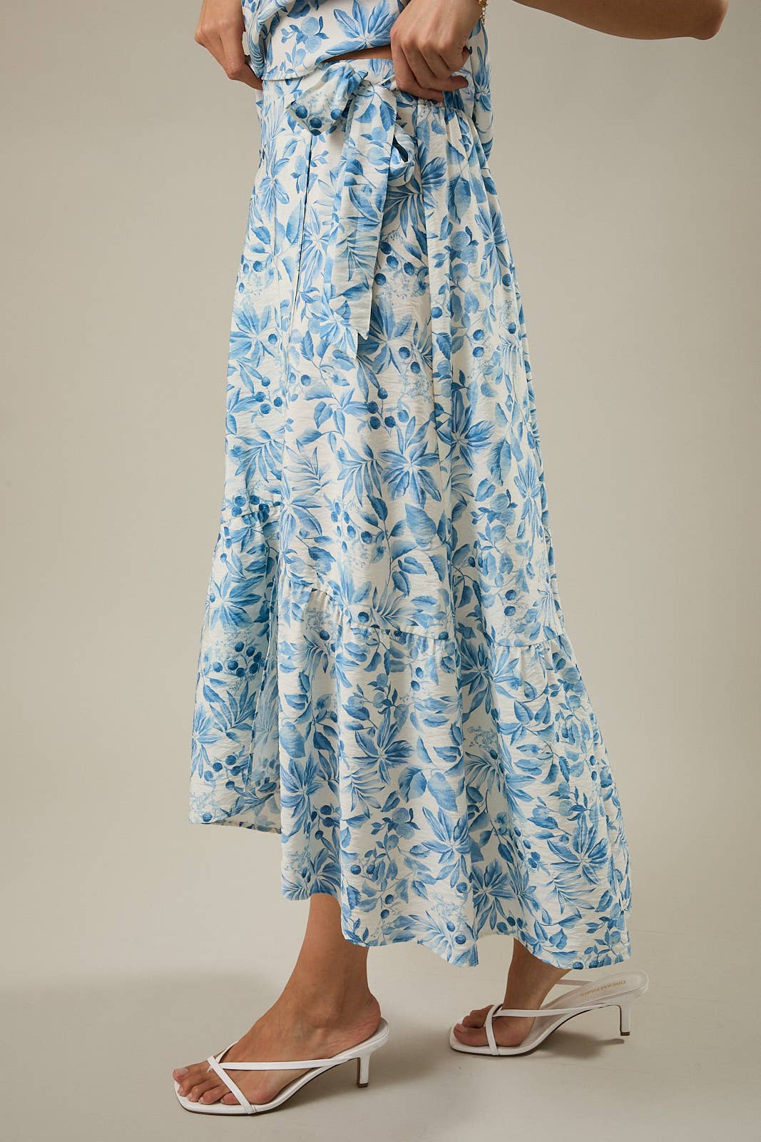 High Waist Faux Wrap Skirt