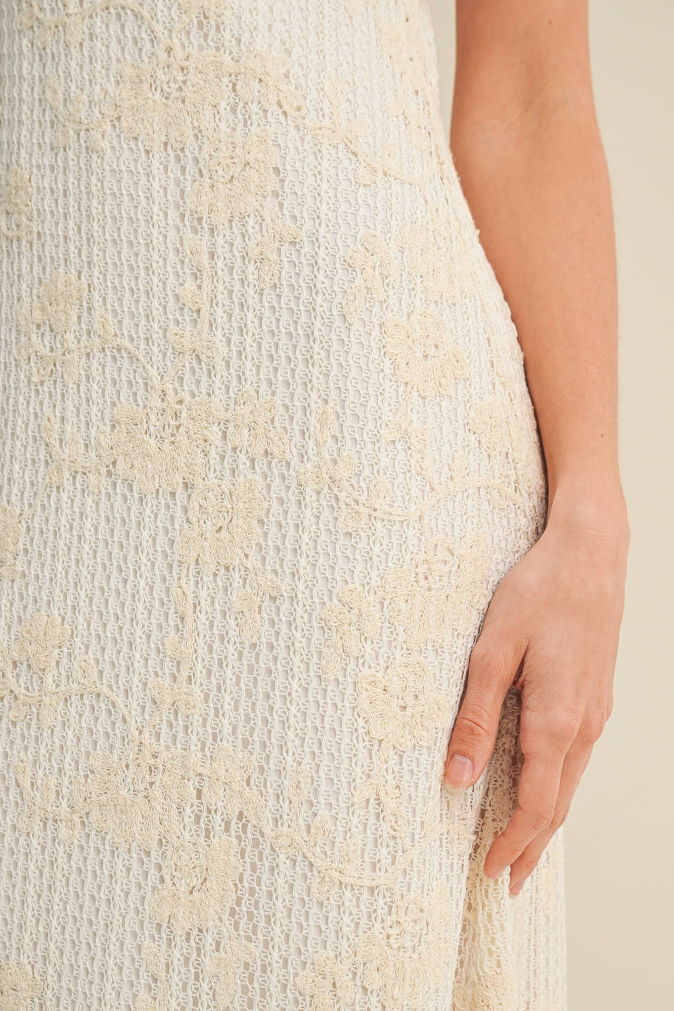 Floral Fauxchet Jacquard Dress
