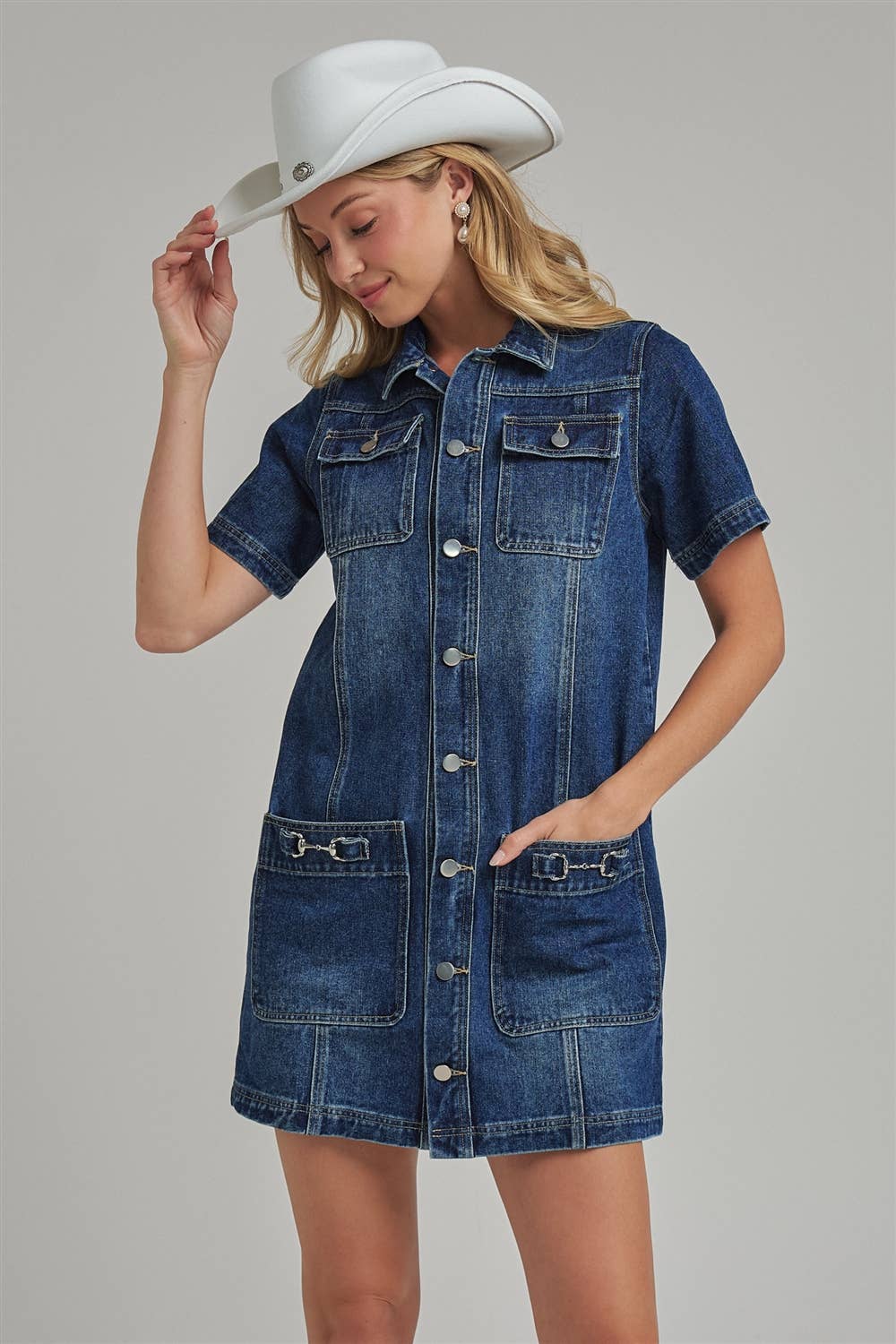 Western Denim Shirt Dress