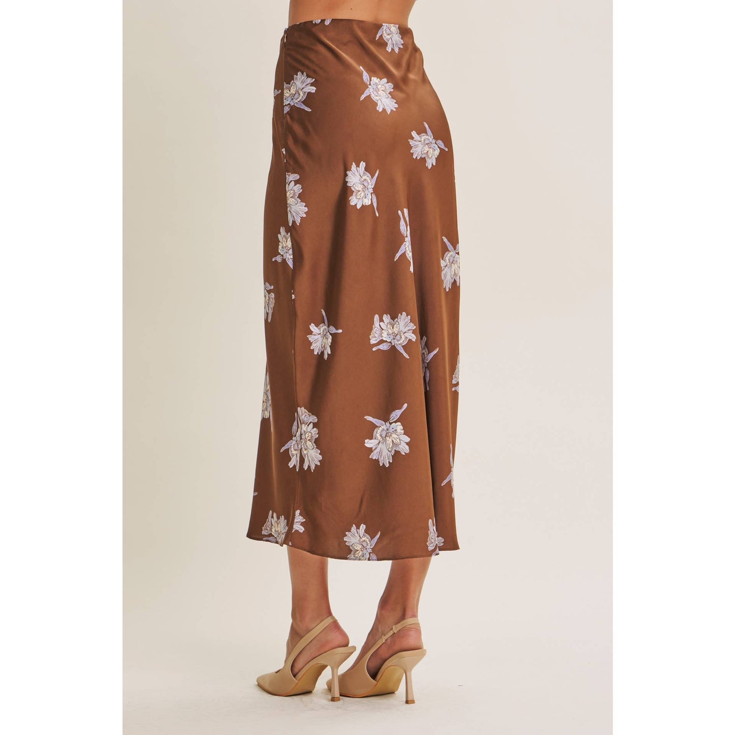 Fall Satin Midi Skirt