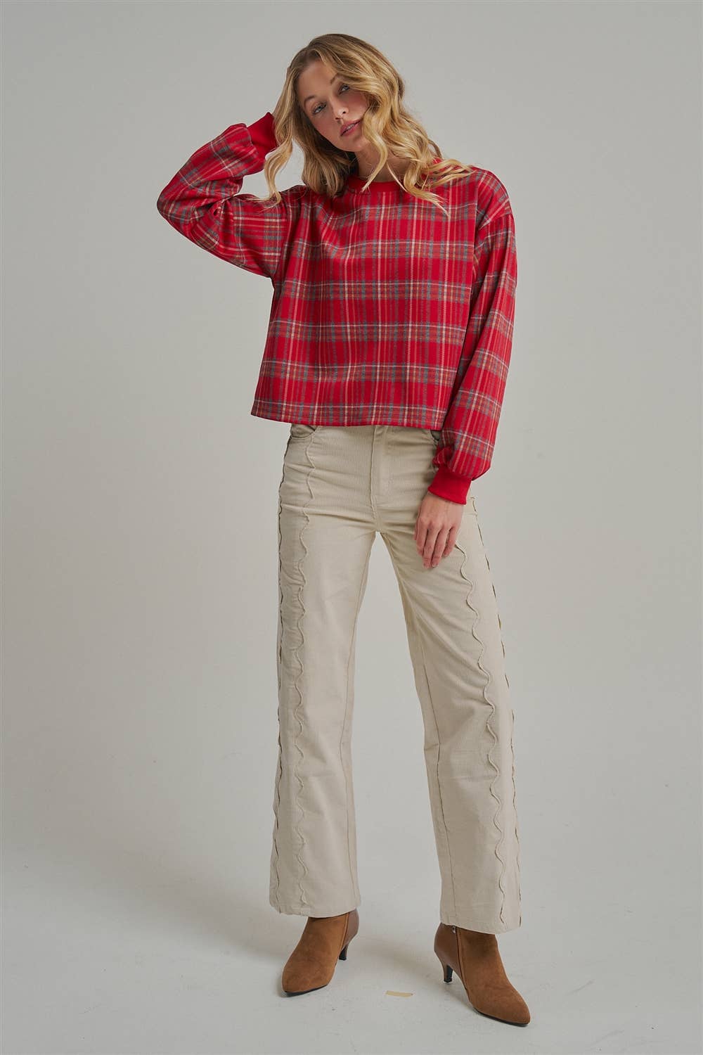 Stretch Corduroy Wide Leg Pants