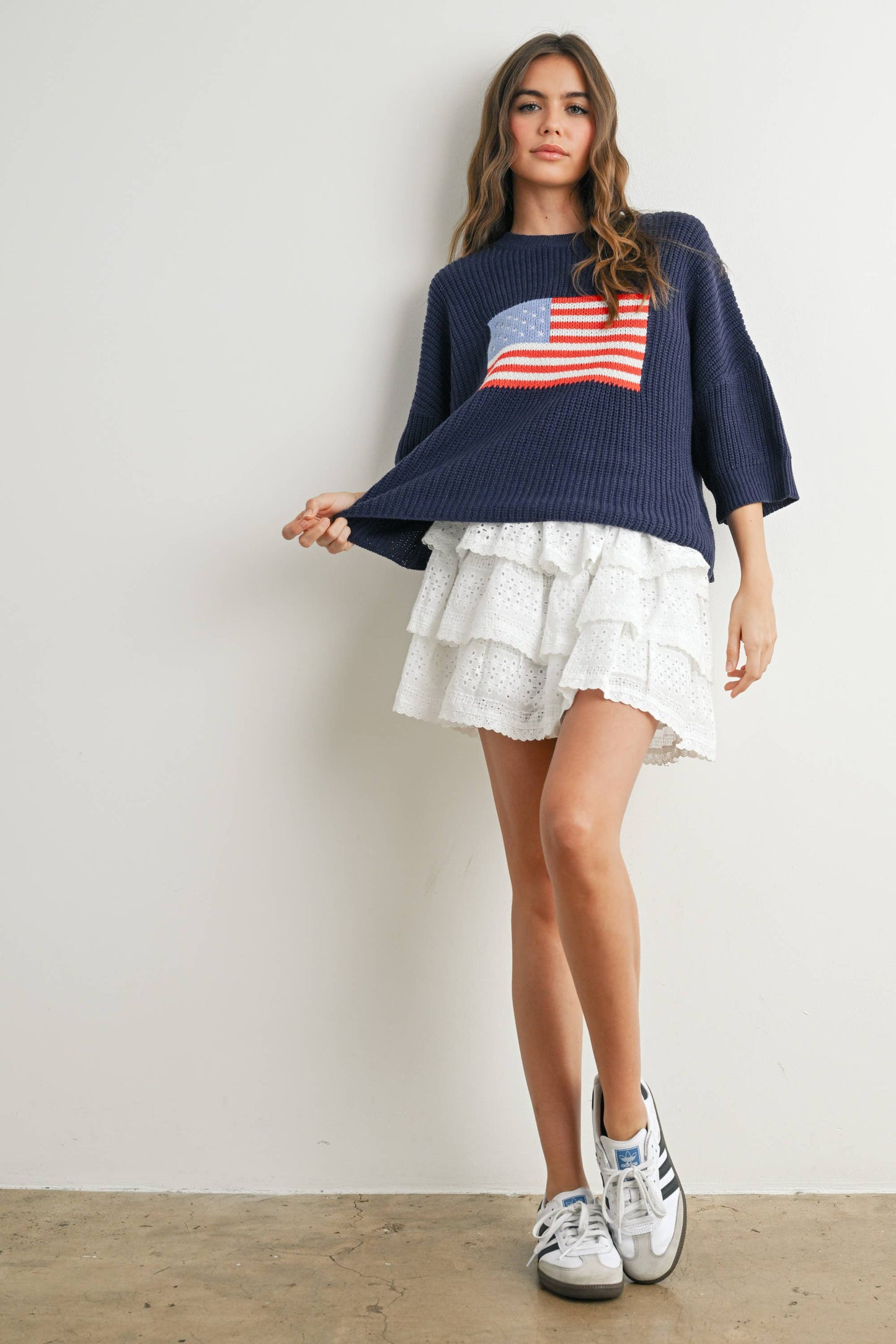 Flag Print Knit Sweater