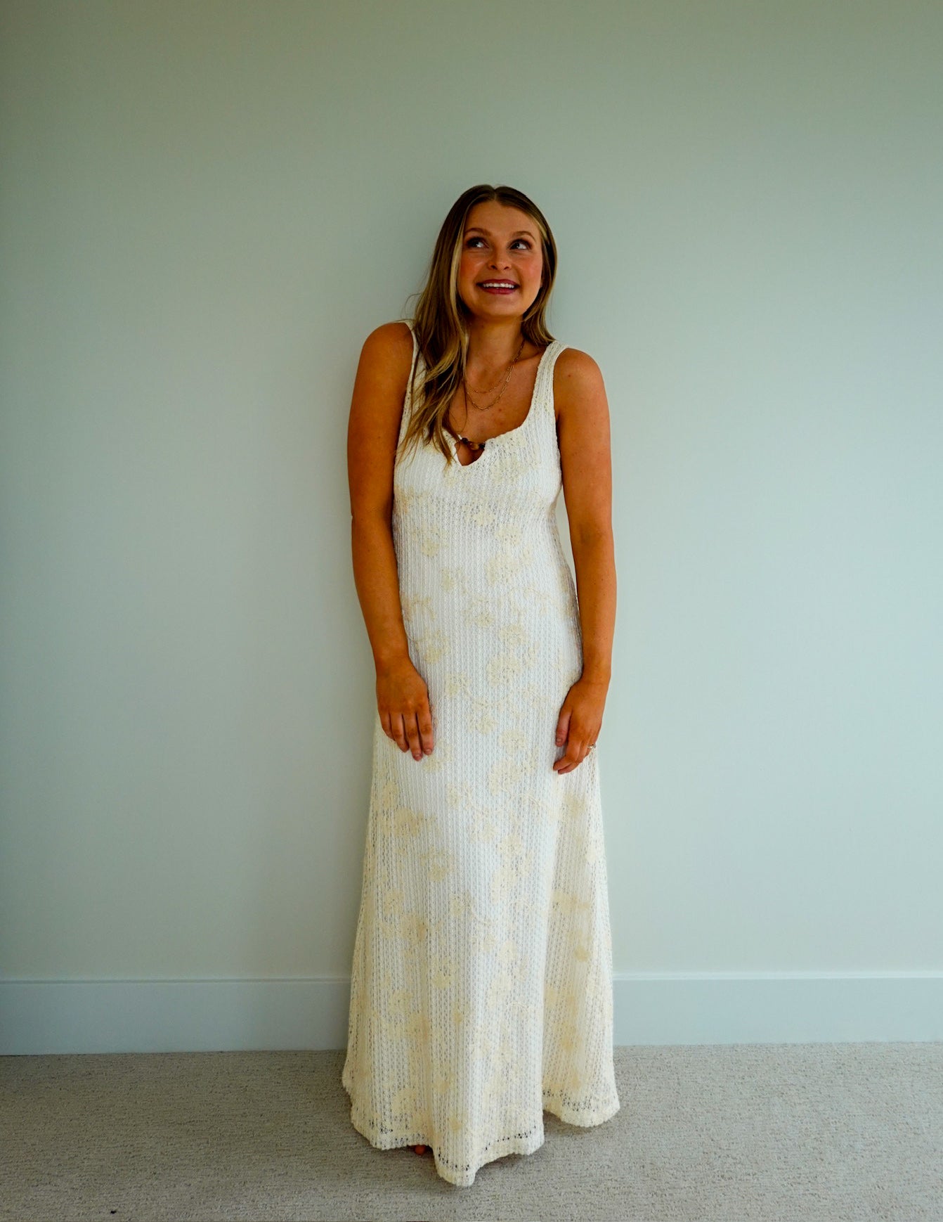 Floral Fauxchet Jacquard Dress