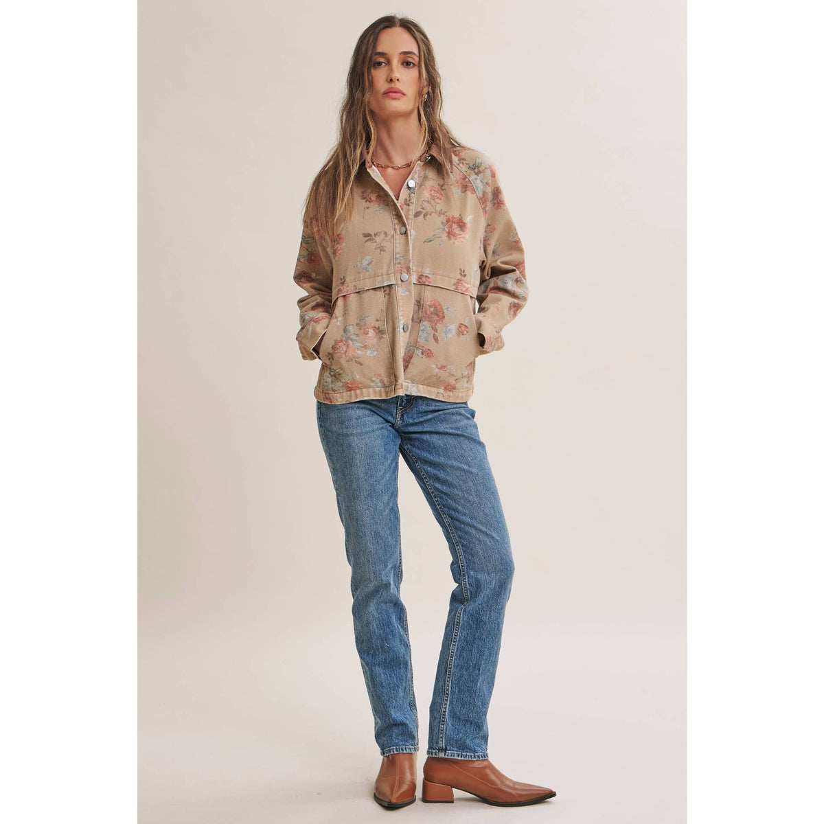 Wild Rose Afternoon Vintage Garment-Washed Jacket