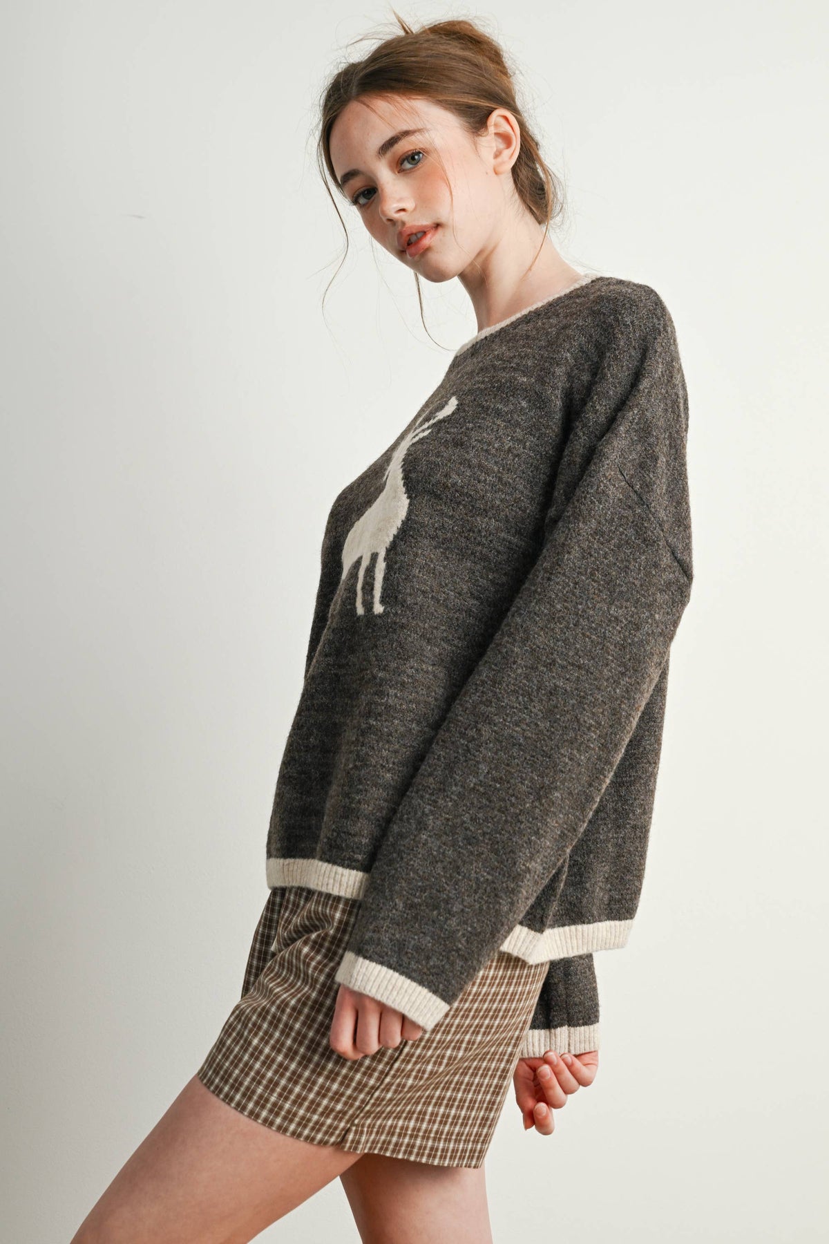Reindeer Graphic Knit Sweater