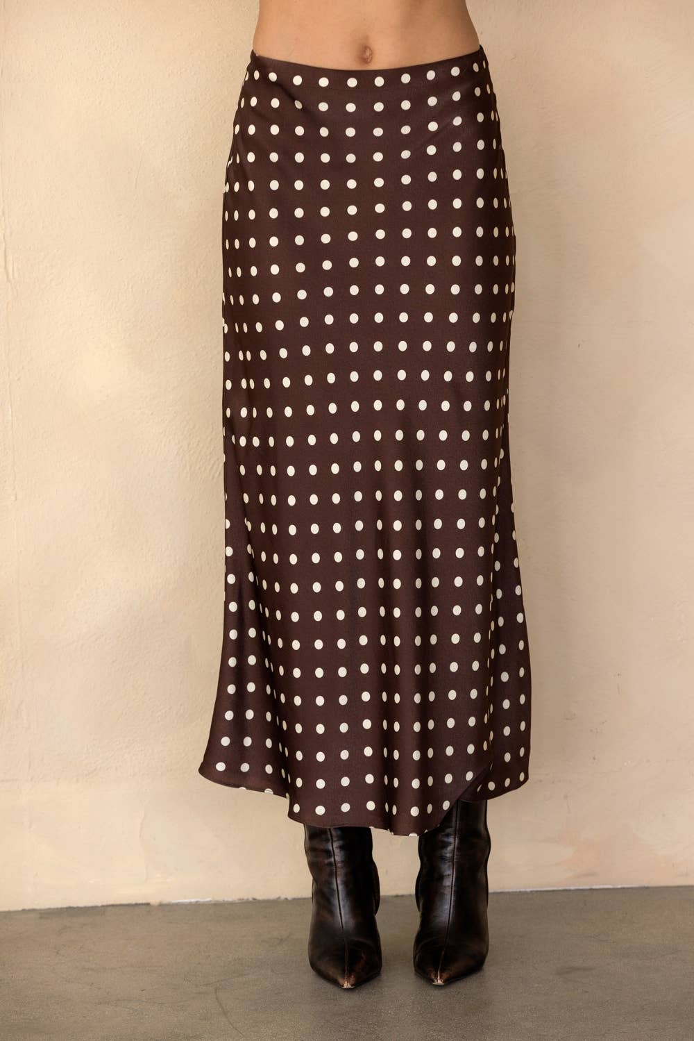 Polka Dot Satin Skirt