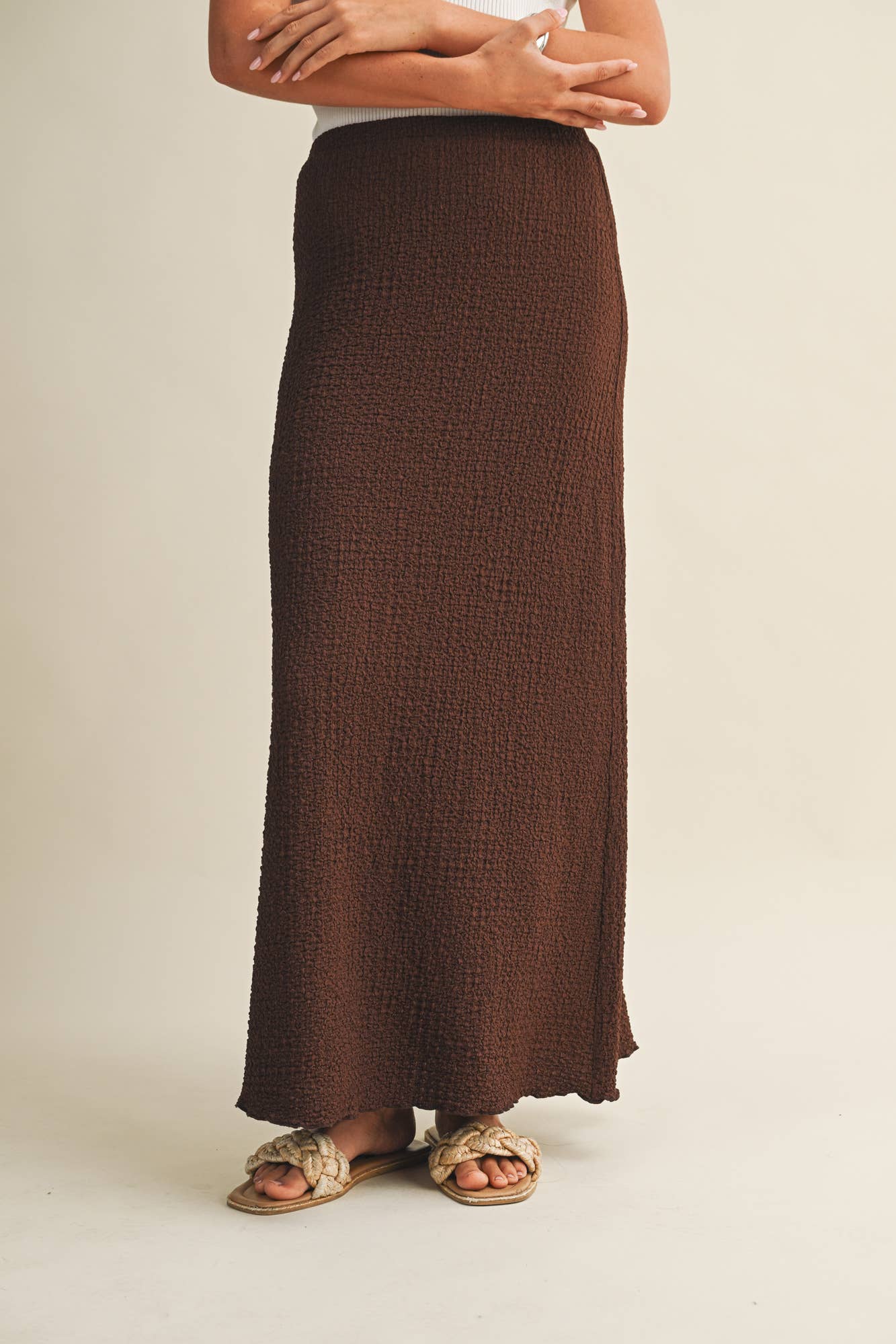 Bubble-Textured Jersey Skirt