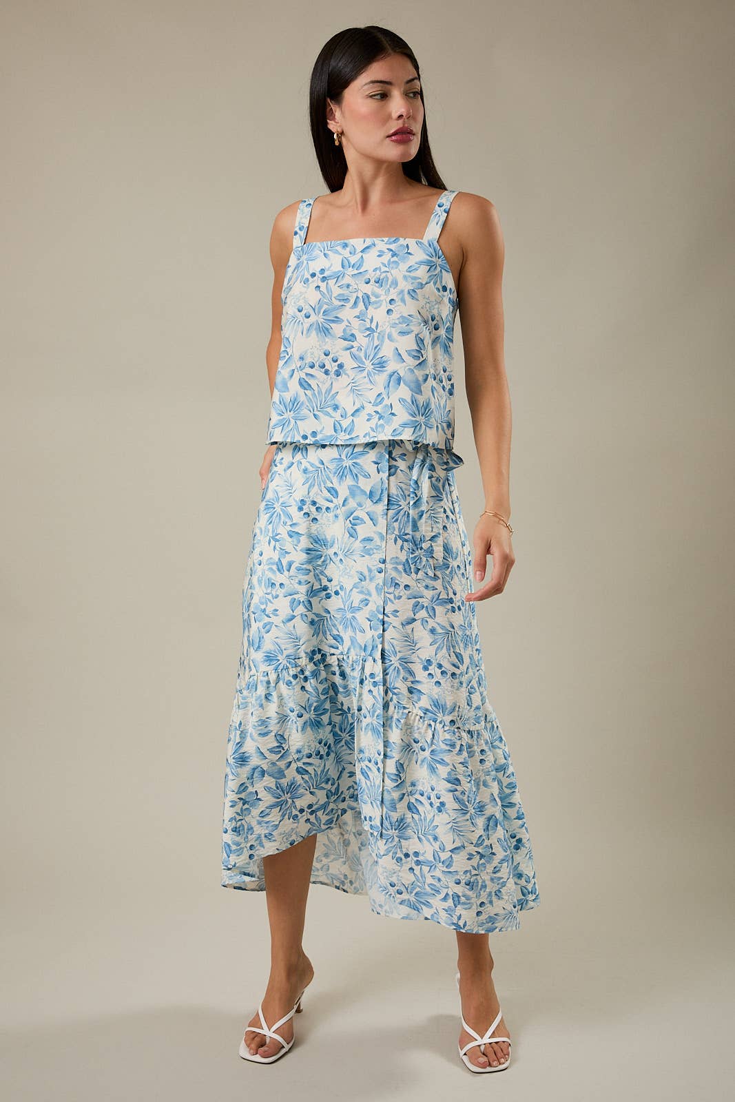 High Waist Faux Wrap Skirt