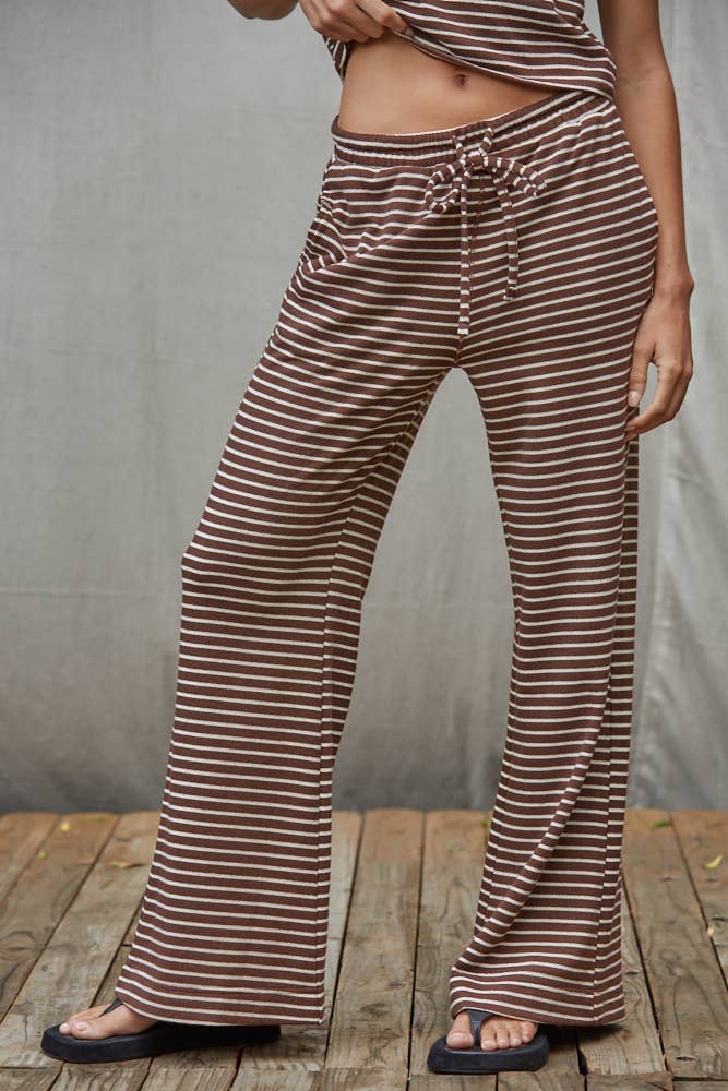 Knit Striped Flare Pants