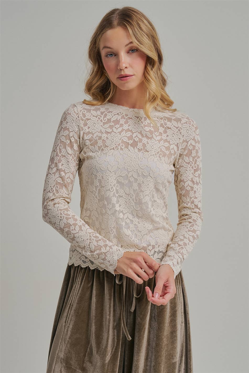 Stretch Lace Layering Top
