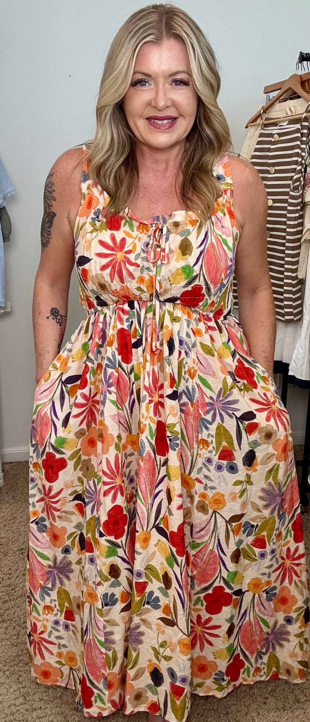 Floral Print Sleeveless Dress