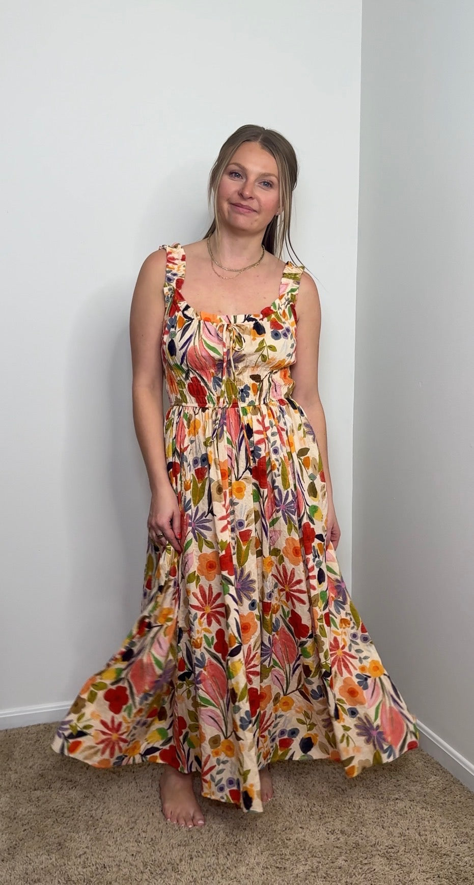 Floral Print Sleeveless Dress