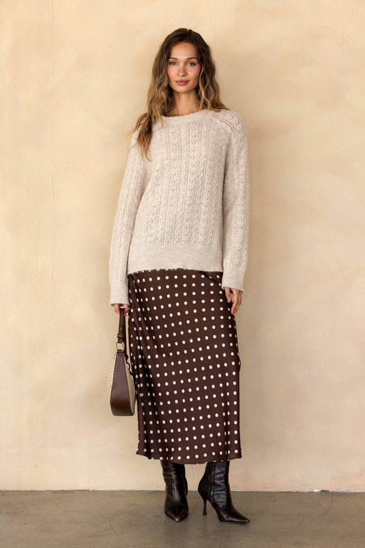 Polka Dot Satin Skirt