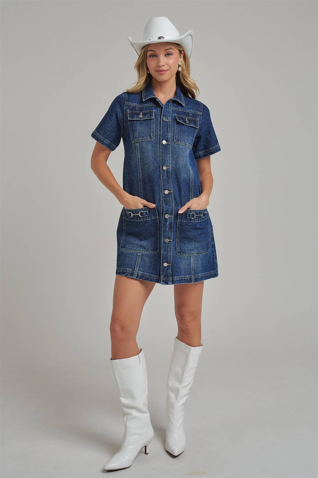 Western Denim Shirt Dress