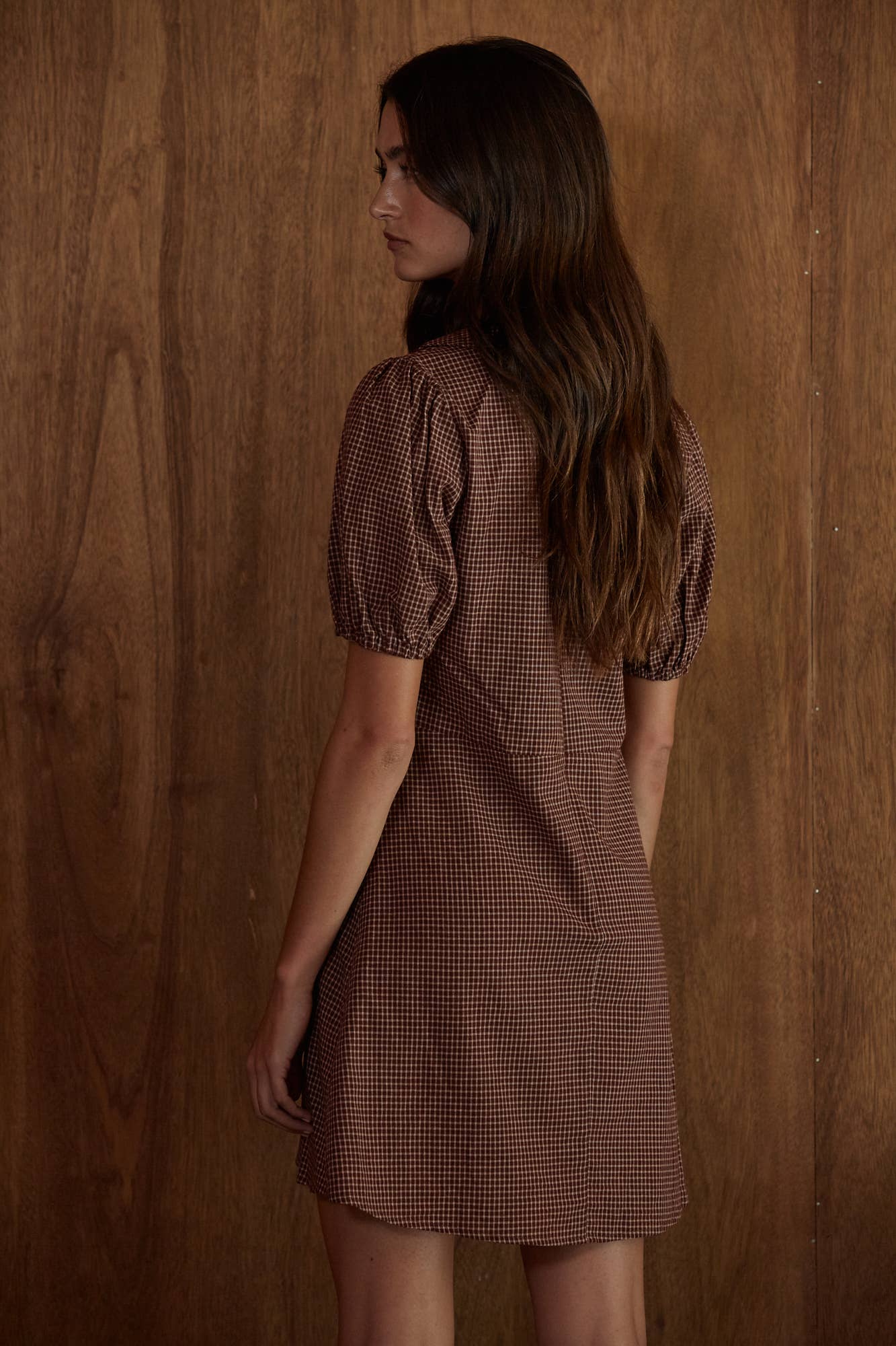 Gingham V-Neck Mini