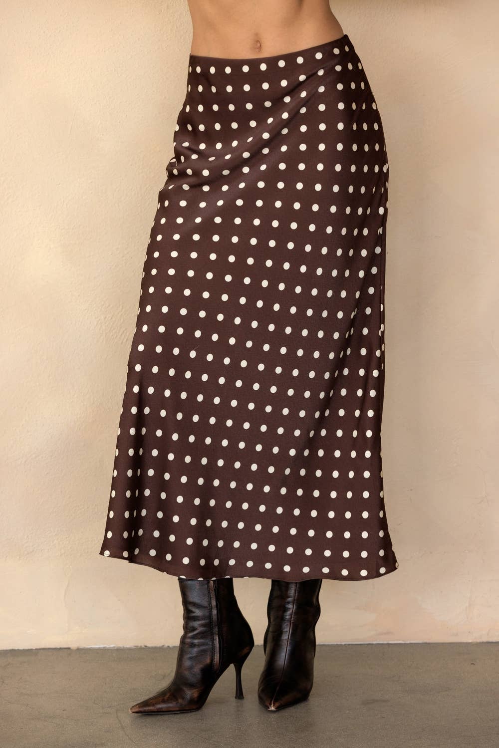 Polka Dot Satin Skirt