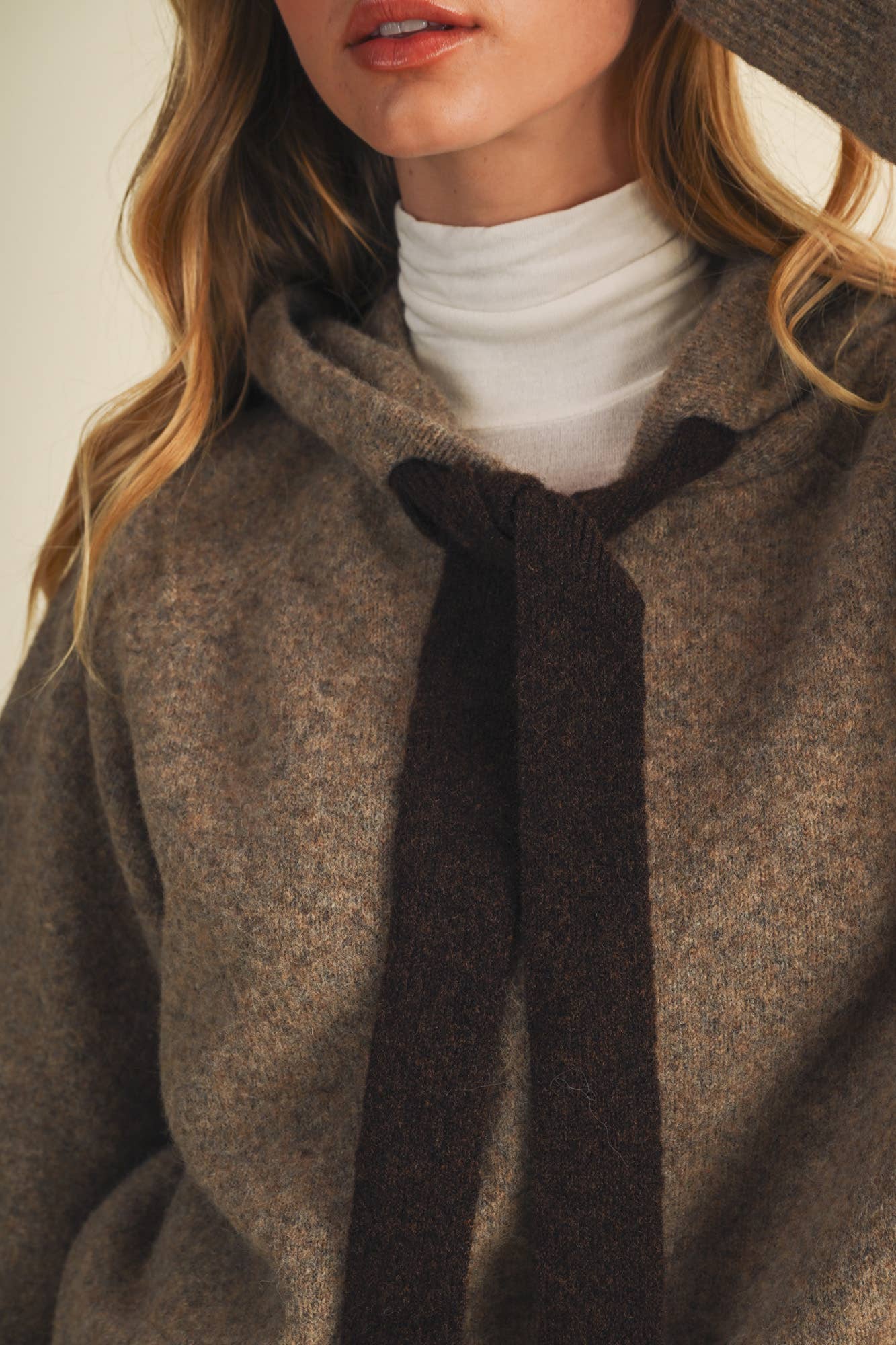 Drawstring Hooded Cardigan