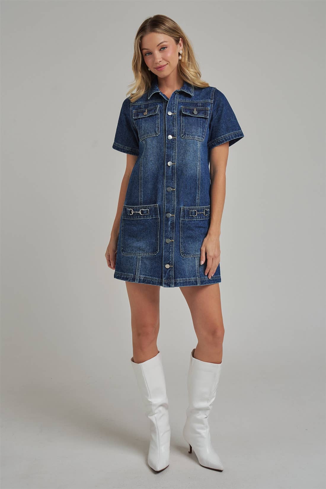 Western Denim Shirt Dress