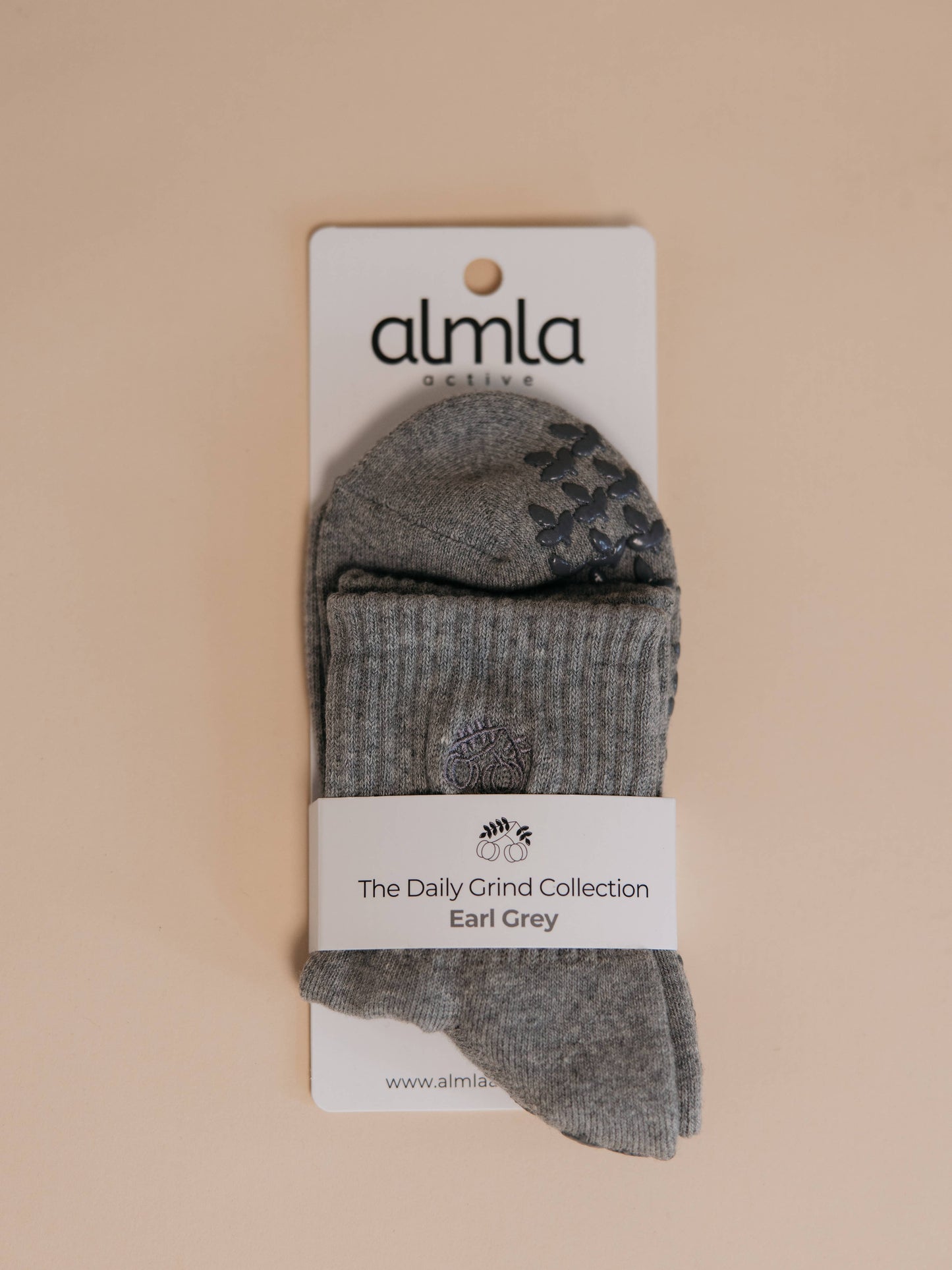 Grey Neutral Pilates Grip Socks