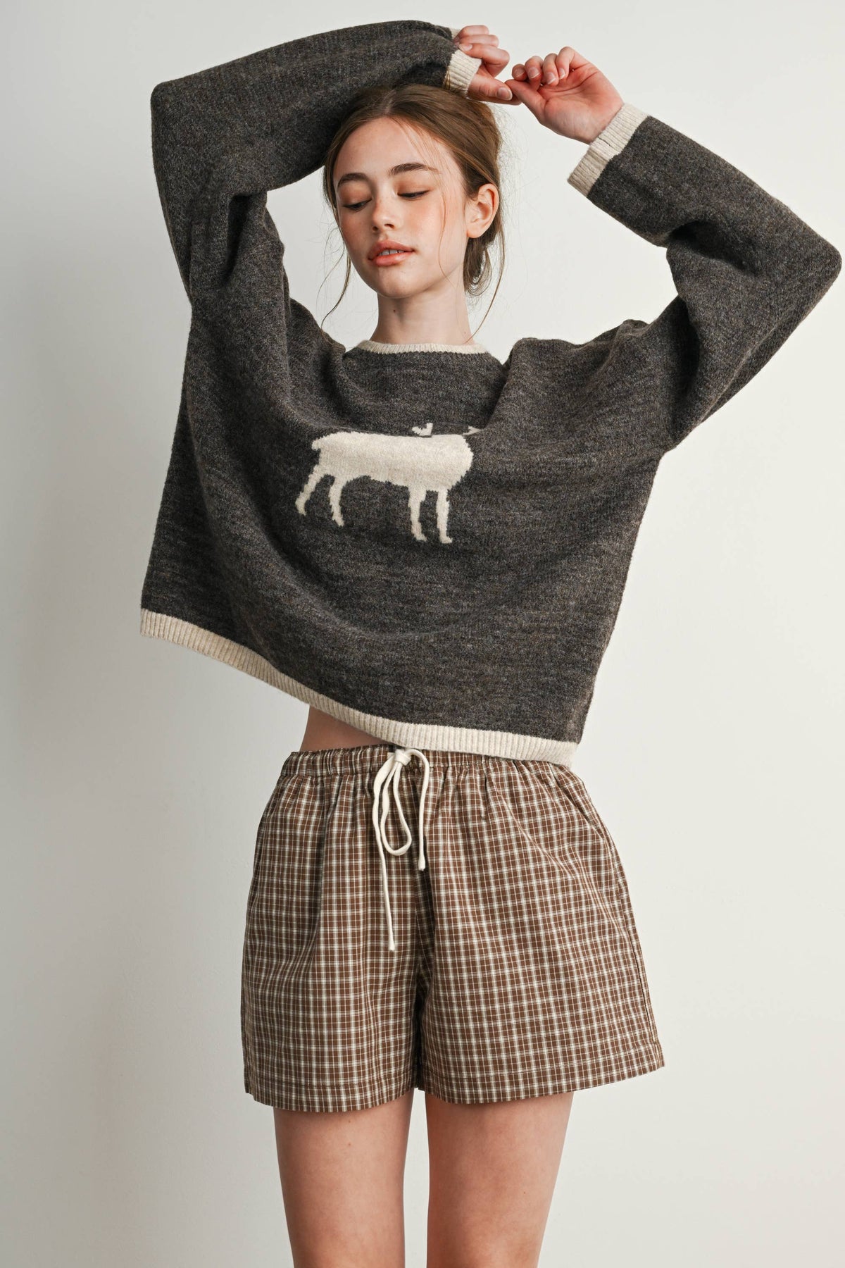 Reindeer Graphic Knit Sweater
