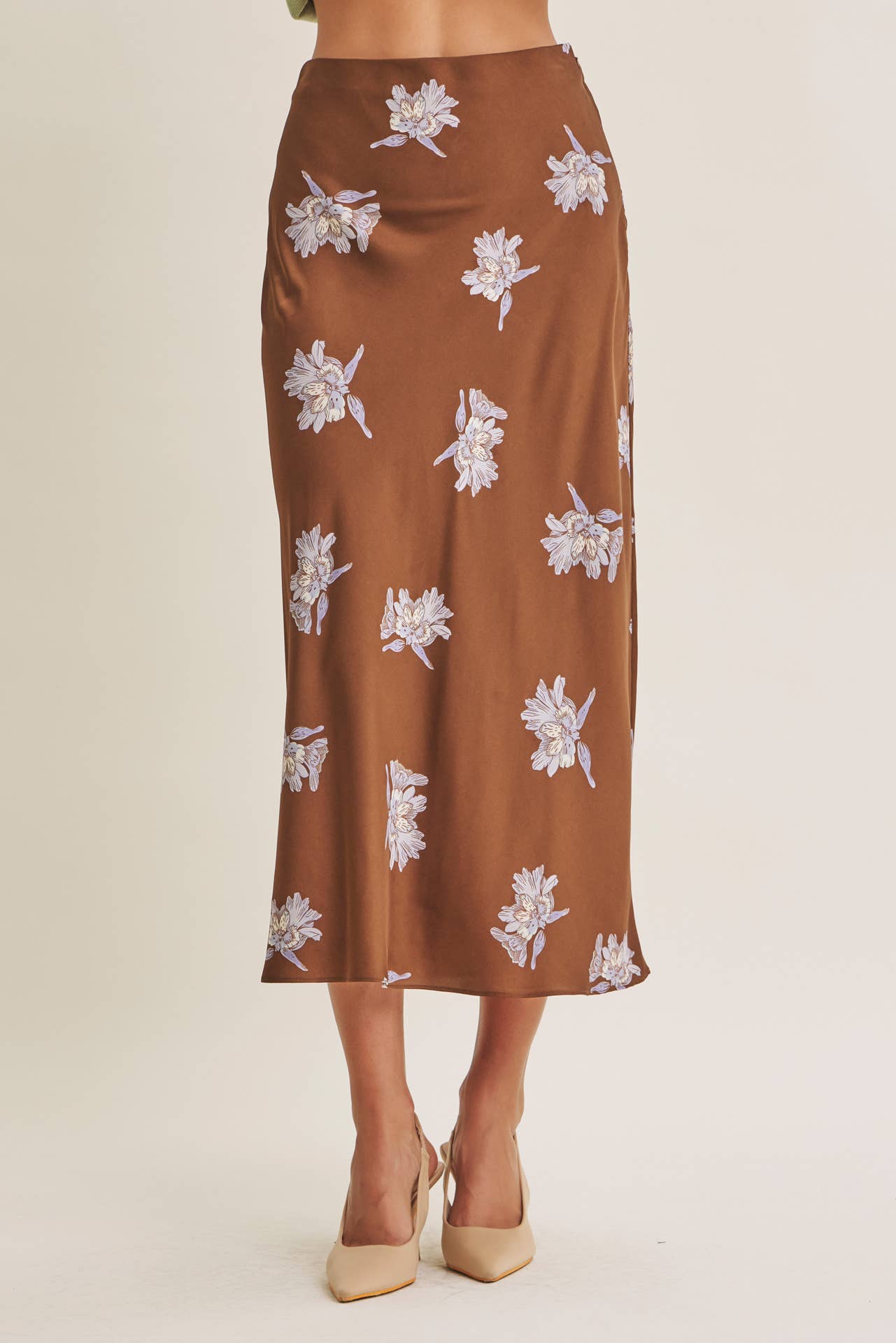 Fall Satin Midi Skirt