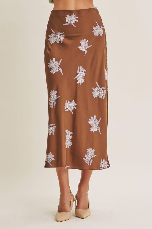 Fall Satin Midi Skirt