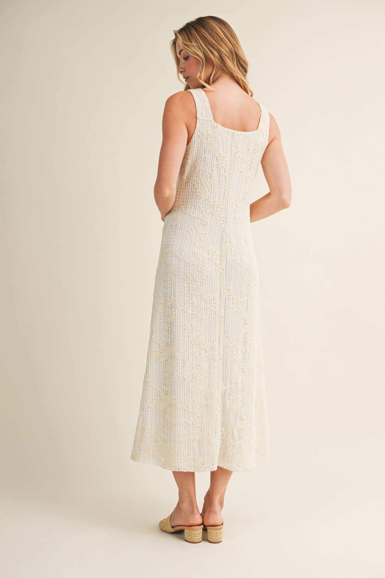 Floral Fauxchet Jacquard Dress