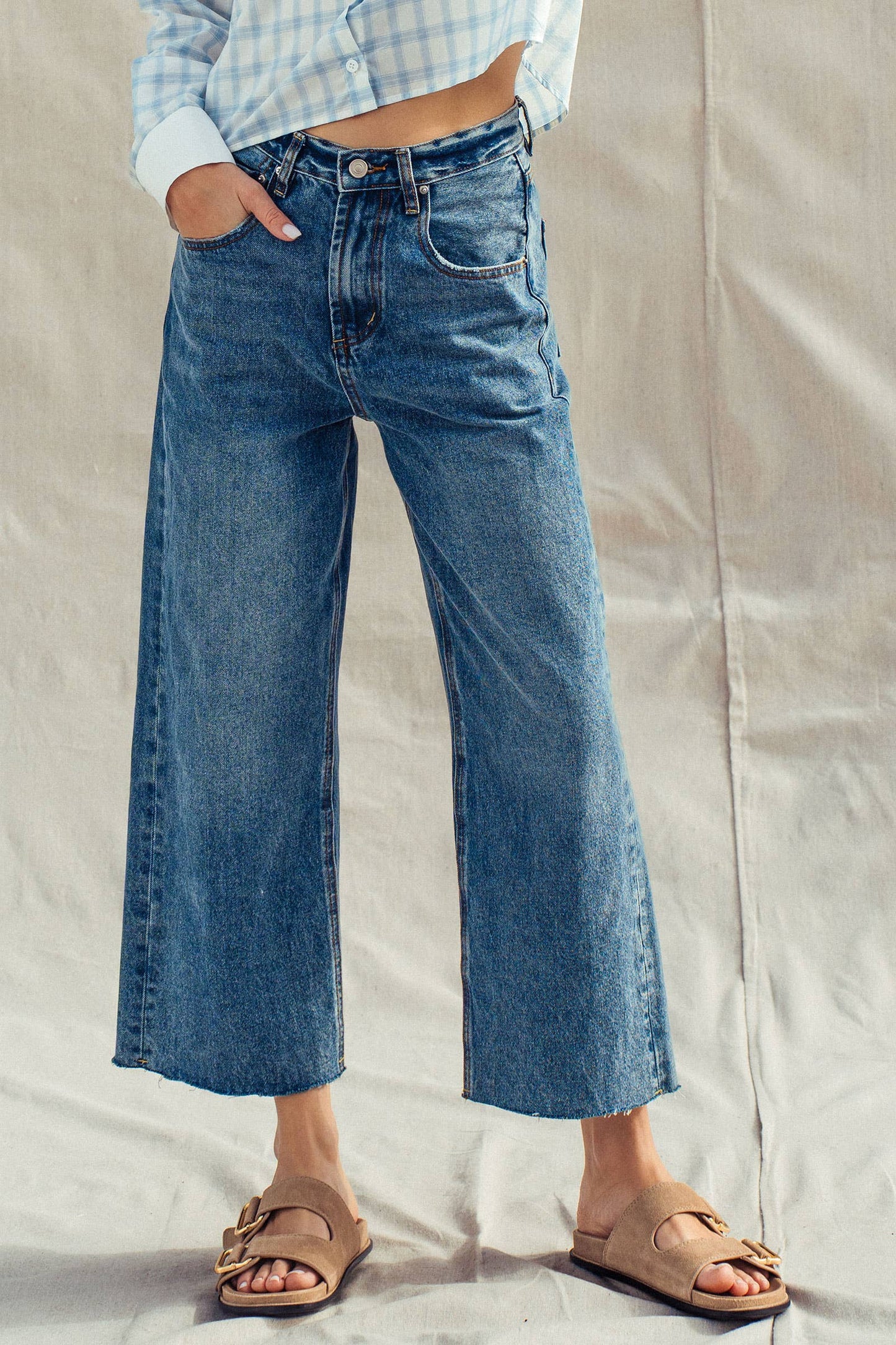 Relaxed Wide Leg Denim Jeans
