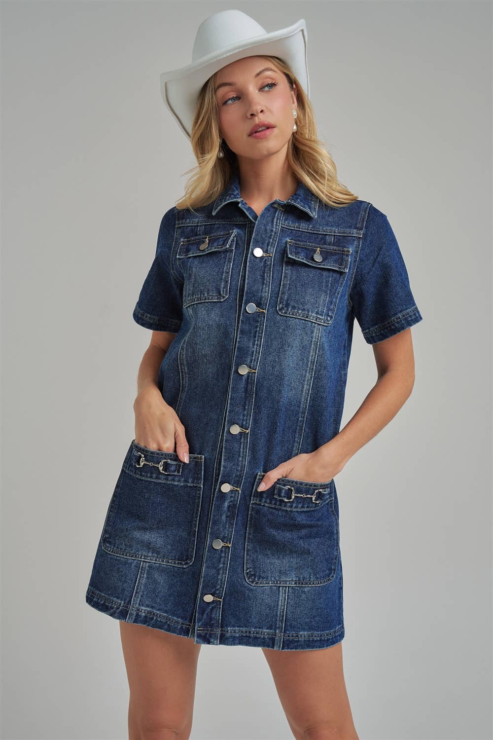 Western Denim Shirt Dress