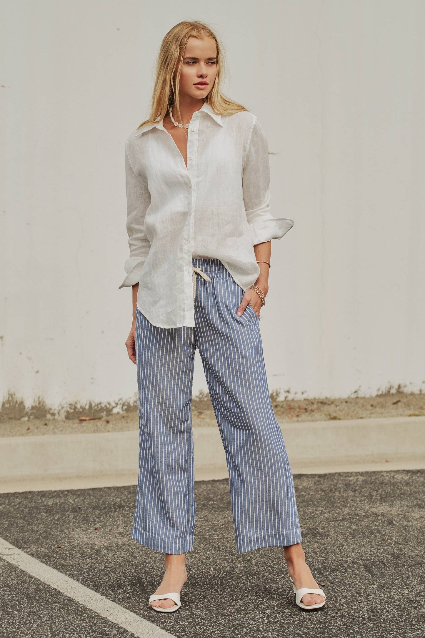 Linen Long Sleeve Button-Down Shirt