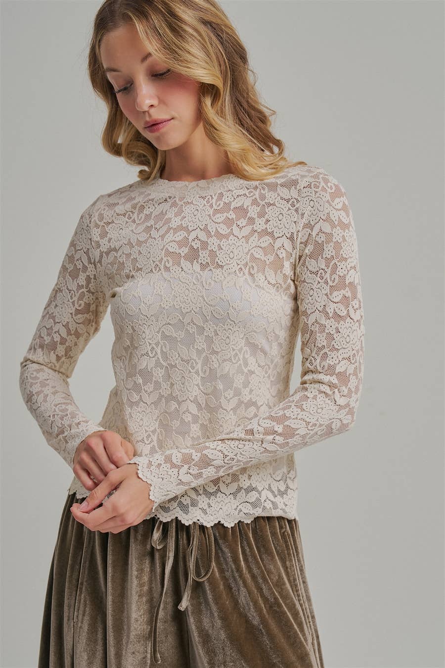 Stretch Lace Layering Top