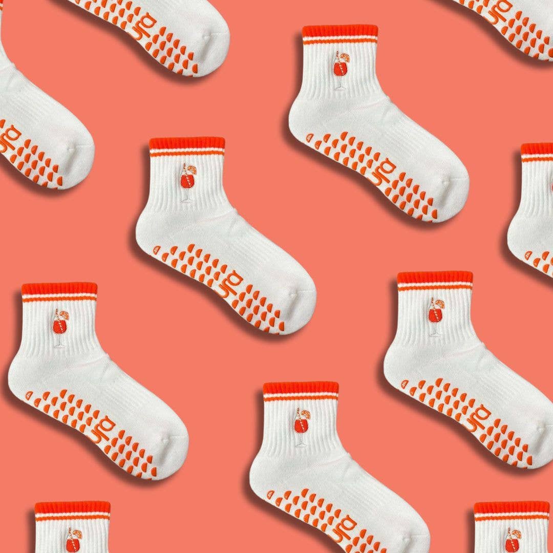 Aperol Spritz Cocktail Pilates Grip Socks