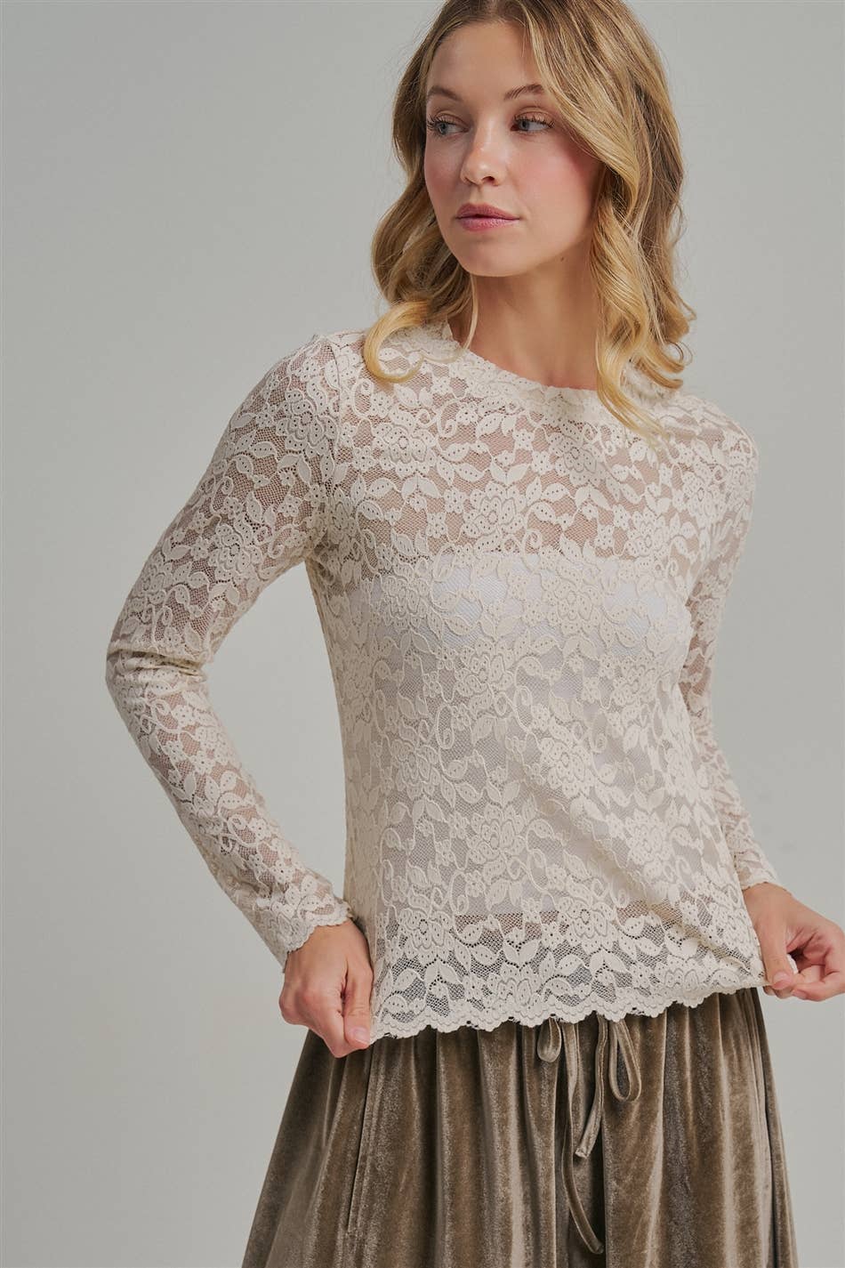 Stretch Lace Layering Top