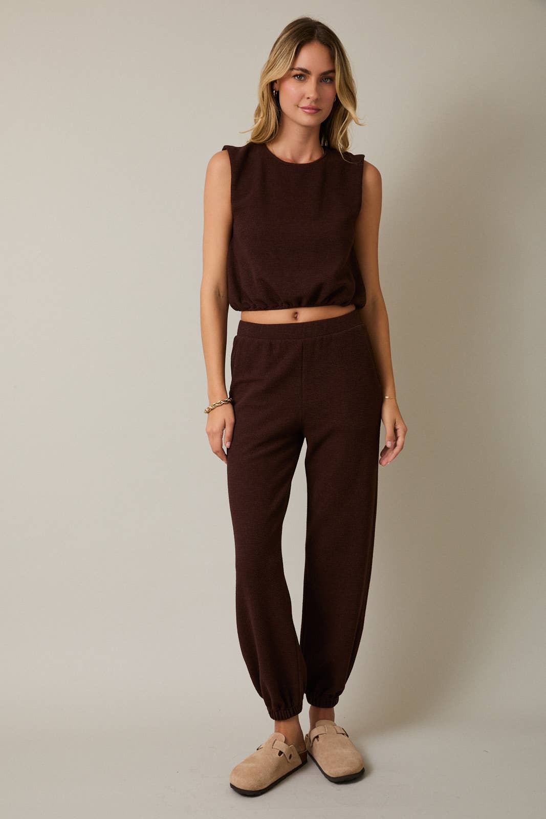 Sleeveless Bubble Hem Top