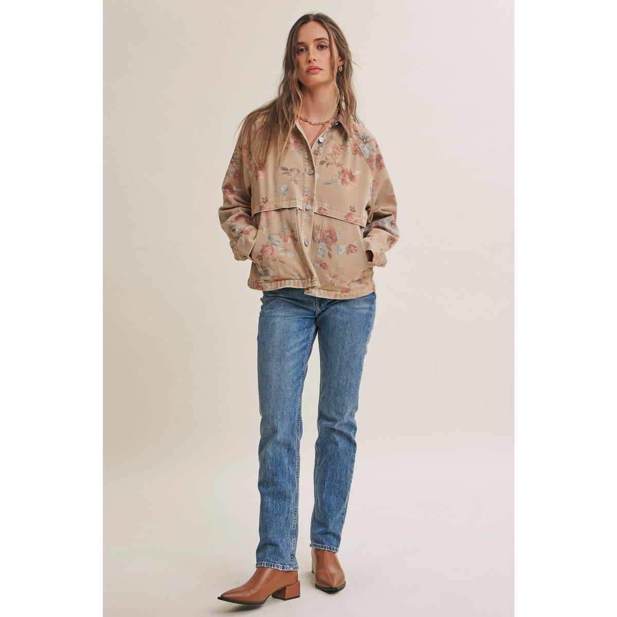 Wild Rose Afternoon Vintage Garment-Washed Jacket