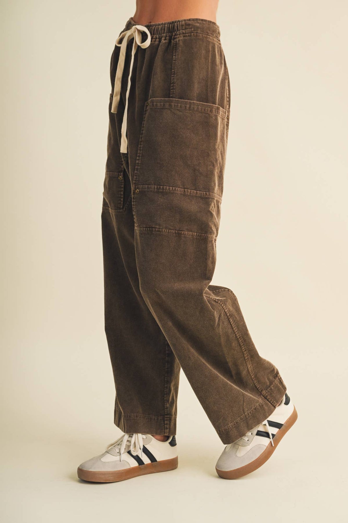 Wide-Leg Garment-Dyed Utility Trousers