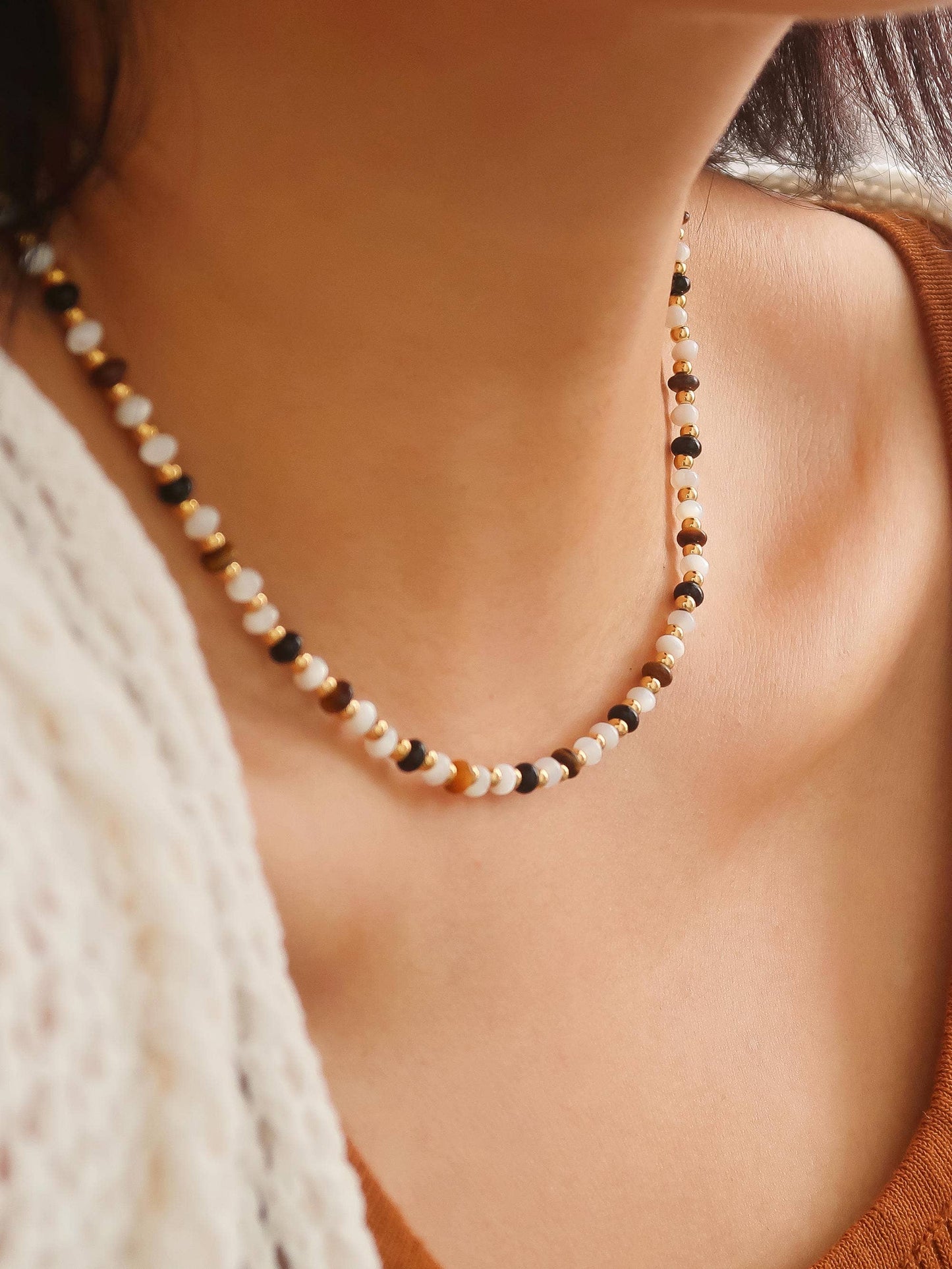 Arrow 18K Gold Non-Tarnish Boho Beaded Necklace