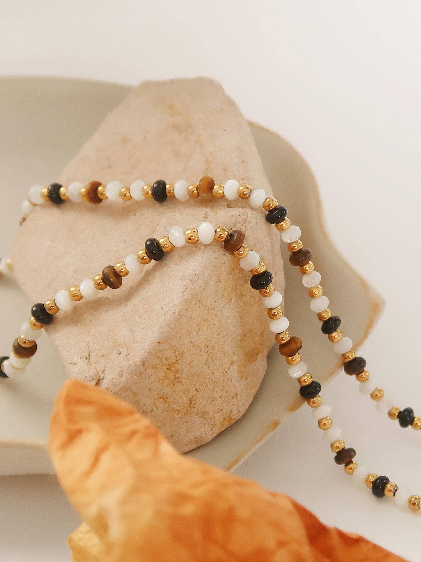 Arrow 18K Gold Non-Tarnish Boho Beaded Necklace