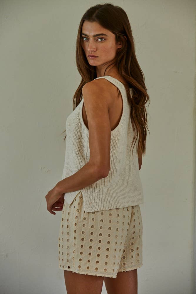 V-Neck Sleeveless Sweater Tank