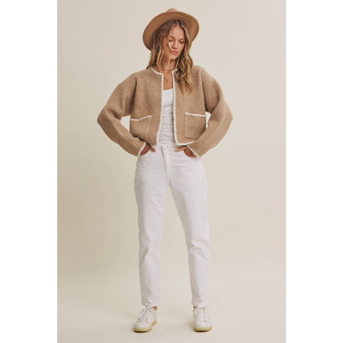 Soft Brush Wool Blend Cardigan