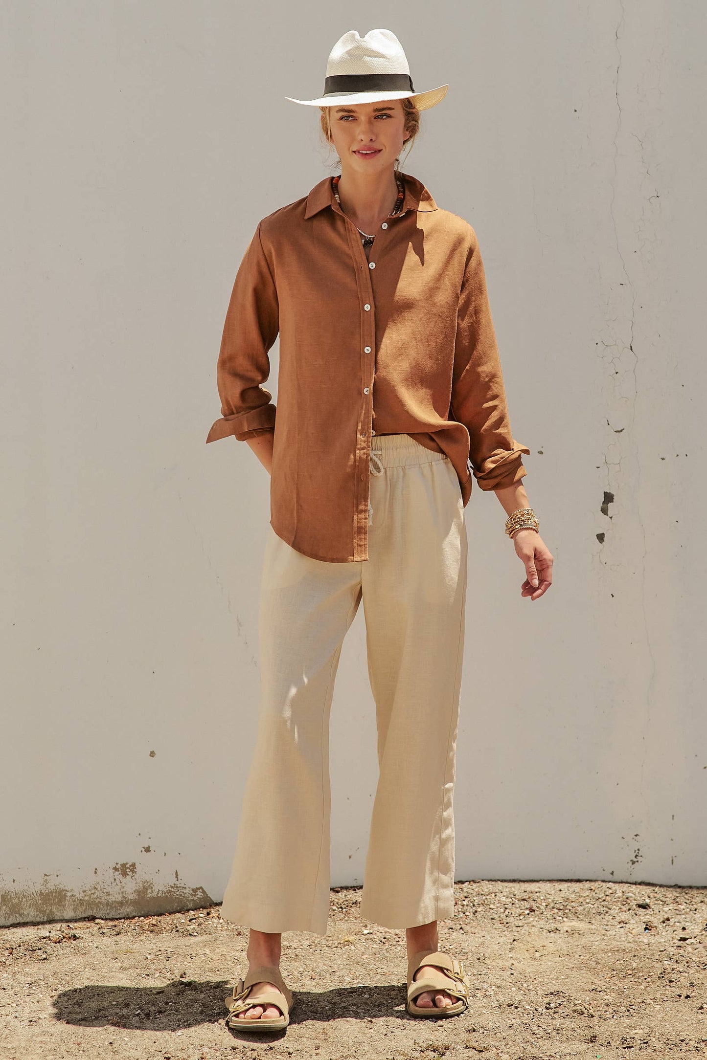 Linen Long Sleeve Button-Down Shirt