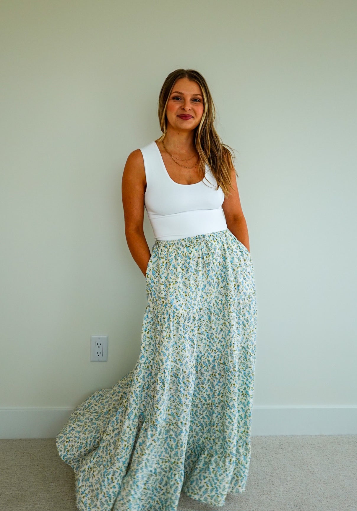 Floral Tiered Maxi Skirt