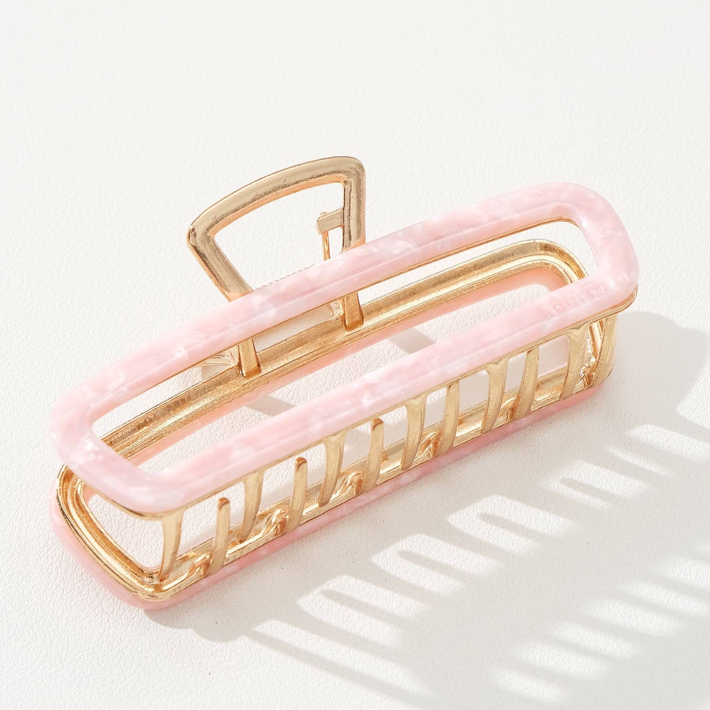 Harlow Large Hollow Rectangle Metal Claw Clip