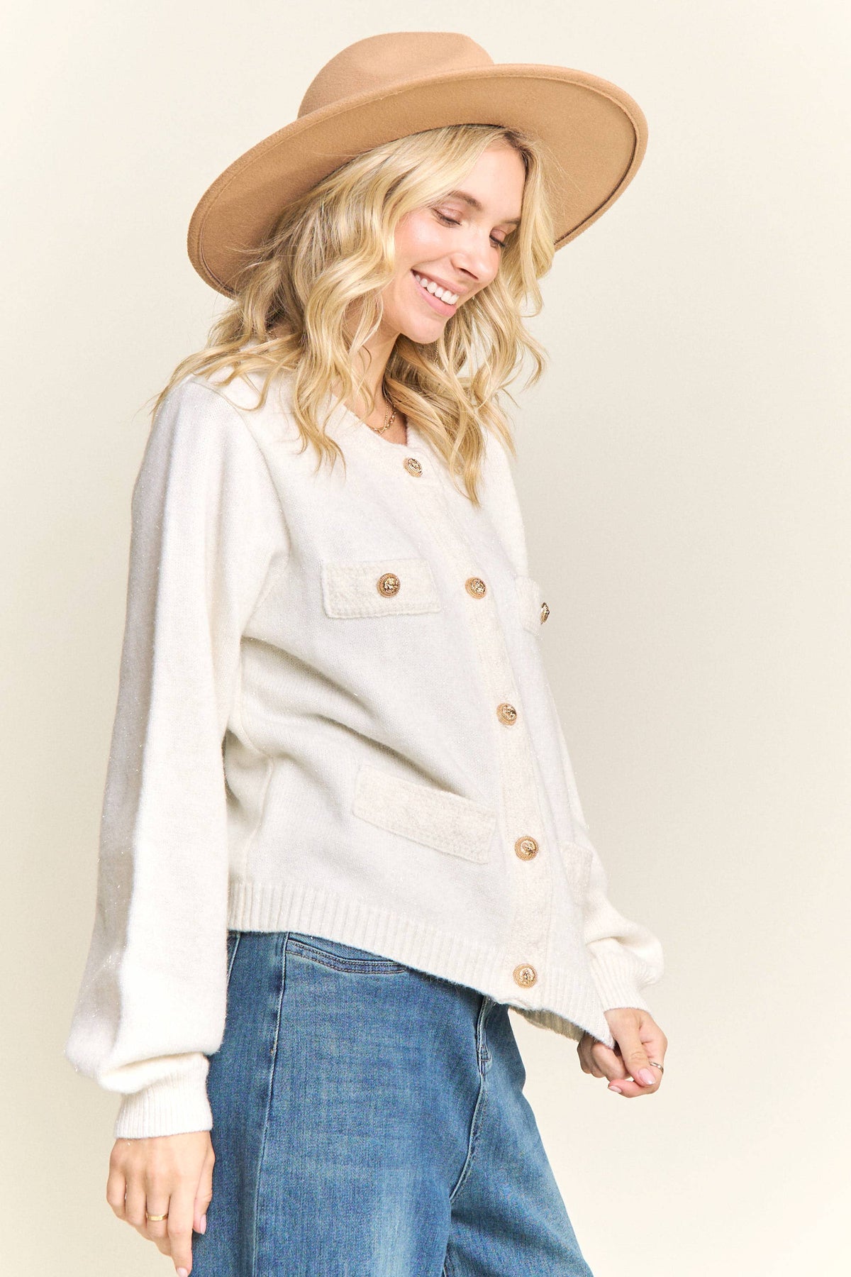 Button Down Sparkly Cardigan