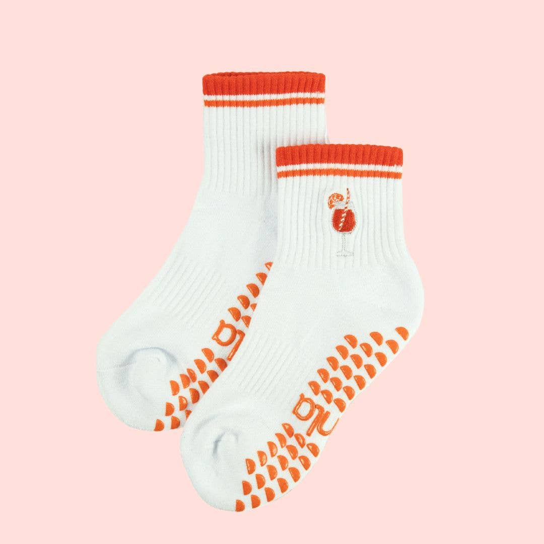 Aperol Spritz Cocktail Pilates Grip Socks
